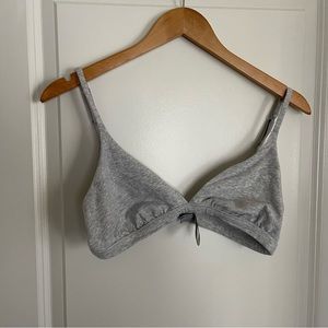 SKIMS COTTON JERSEY TRIANGLE BRALETTE - light heather grey